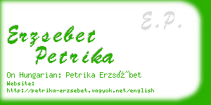 erzsebet petrika business card